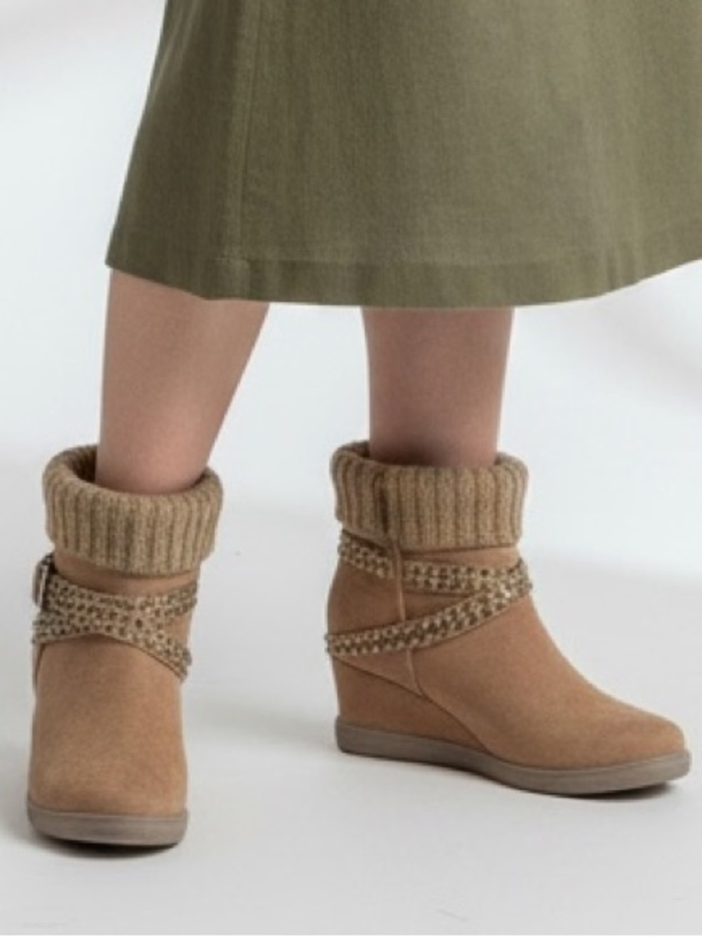 Ankle Boots with Studded Straps Joan Boyce Suede